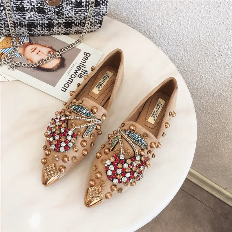 🎉 Sommer-Special 🎉Kirsche Strass Nietenschuhe