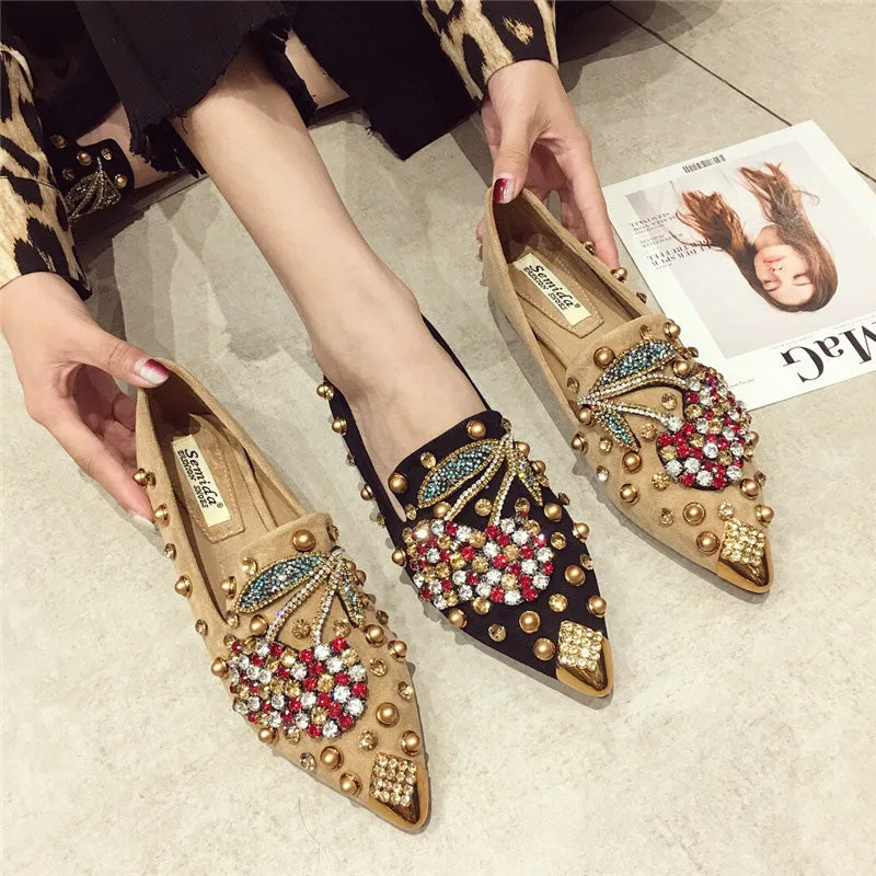 🎉 Sommer-Special 🎉Kirsche Strass Nietenschuhe