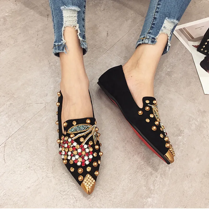 🎉 Sommer-Special 🎉Kirsche Strass Nietenschuhe