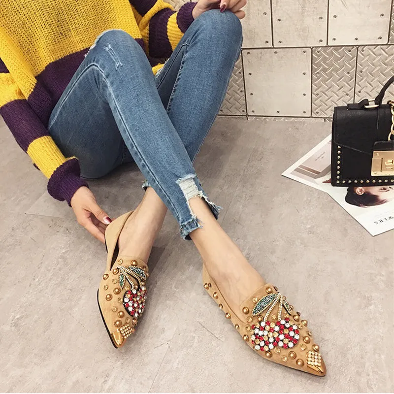 🎉 Sommer-Special 🎉Kirsche Strass Nietenschuhe
