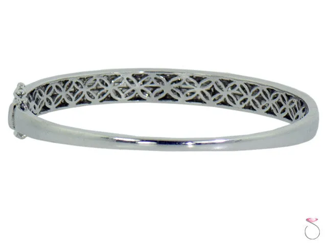 14k White Gold Diamond bangle Bracelet, 2.48 ctw.