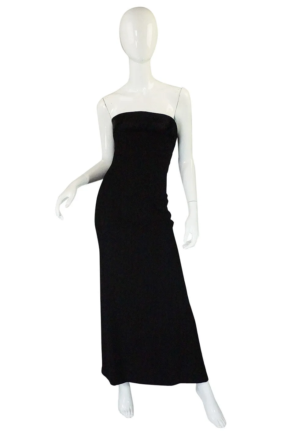 1980s Valentino Pleated Back Silk Gown