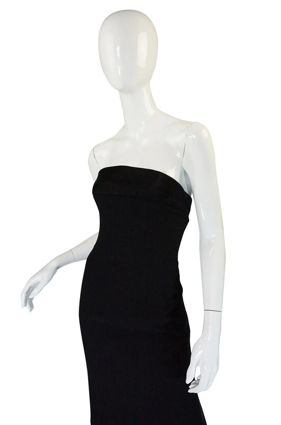 1980s Valentino Pleated Back Silk Gown