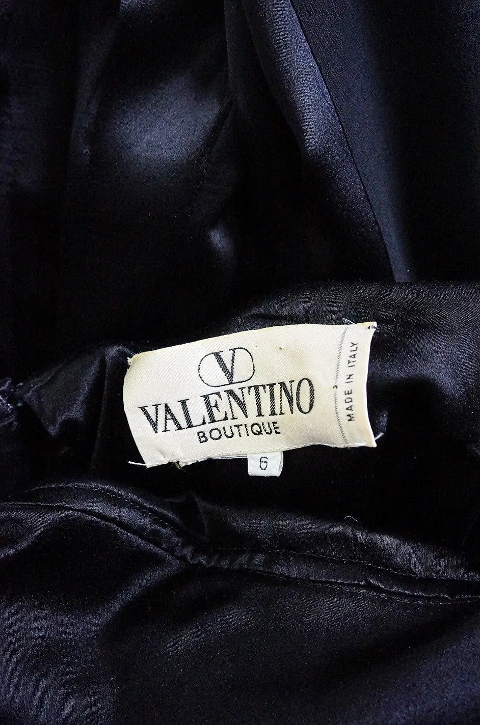 1980s Valentino Pleated Back Silk Gown