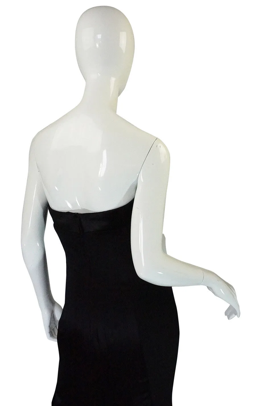 1980s Valentino Pleated Back Silk Gown