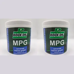 2 x Rock Oil MPG Universal Marine Grease 500 Gram Waterproof Lithium outboard