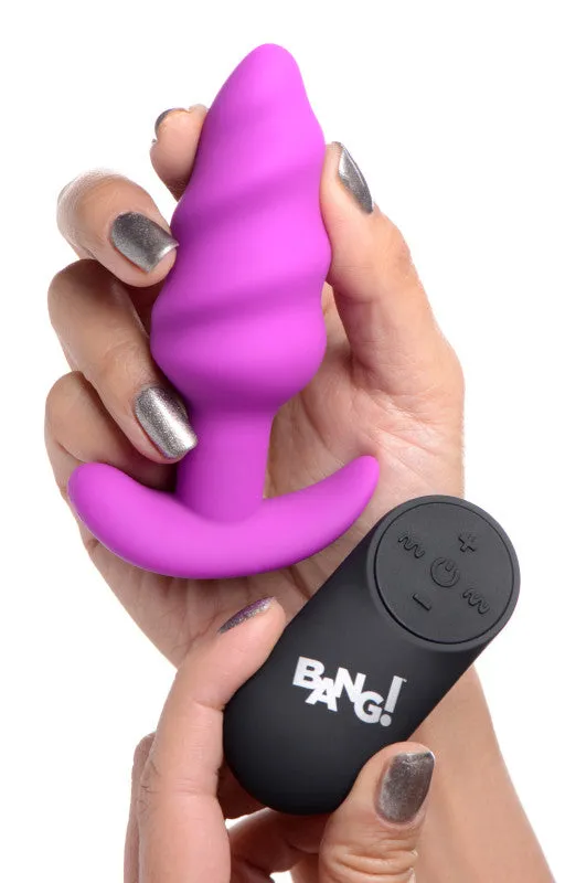21x Silicone Swirl Plug With Remote - Purple