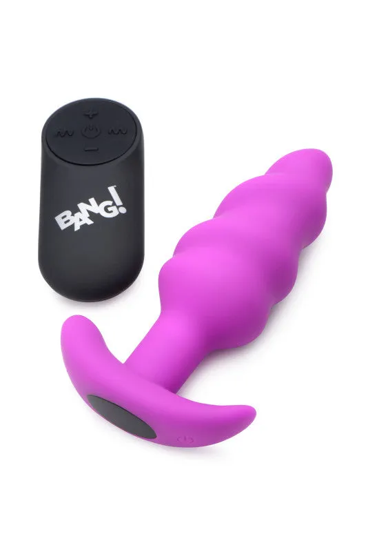 21x Silicone Swirl Plug With Remote - Purple
