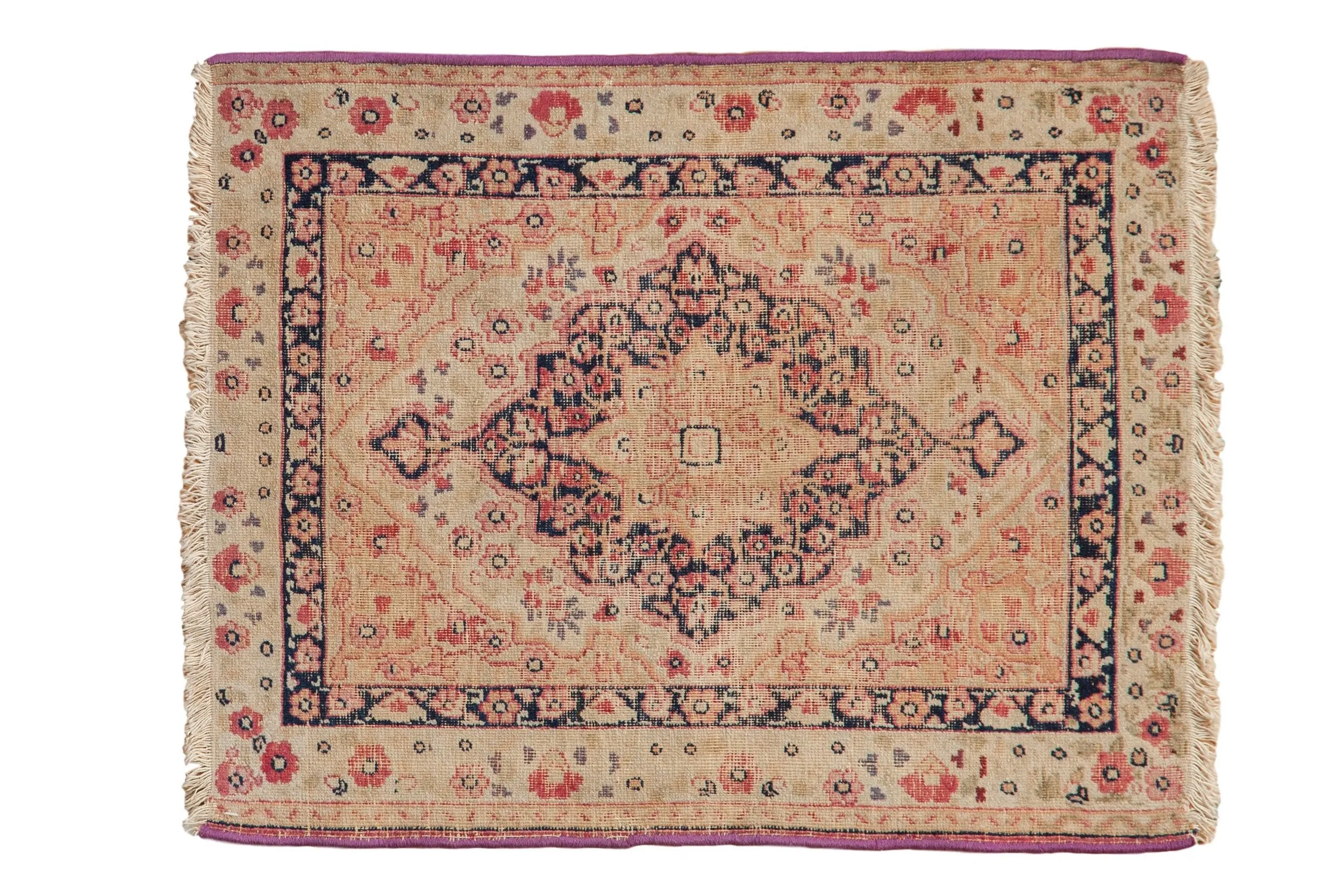 2x2.5 Antique Kerman Square Rug Mat