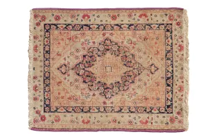 2x2.5 Antique Kerman Square Rug Mat