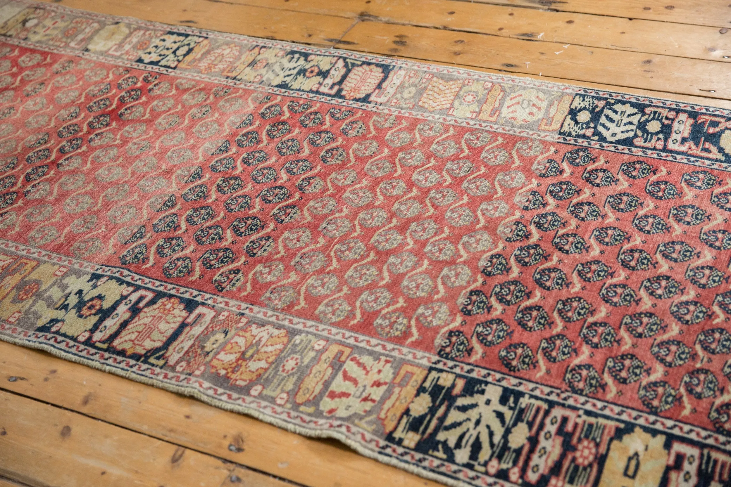 3.5x15 Vintage Distressed Oushak Rug Runner