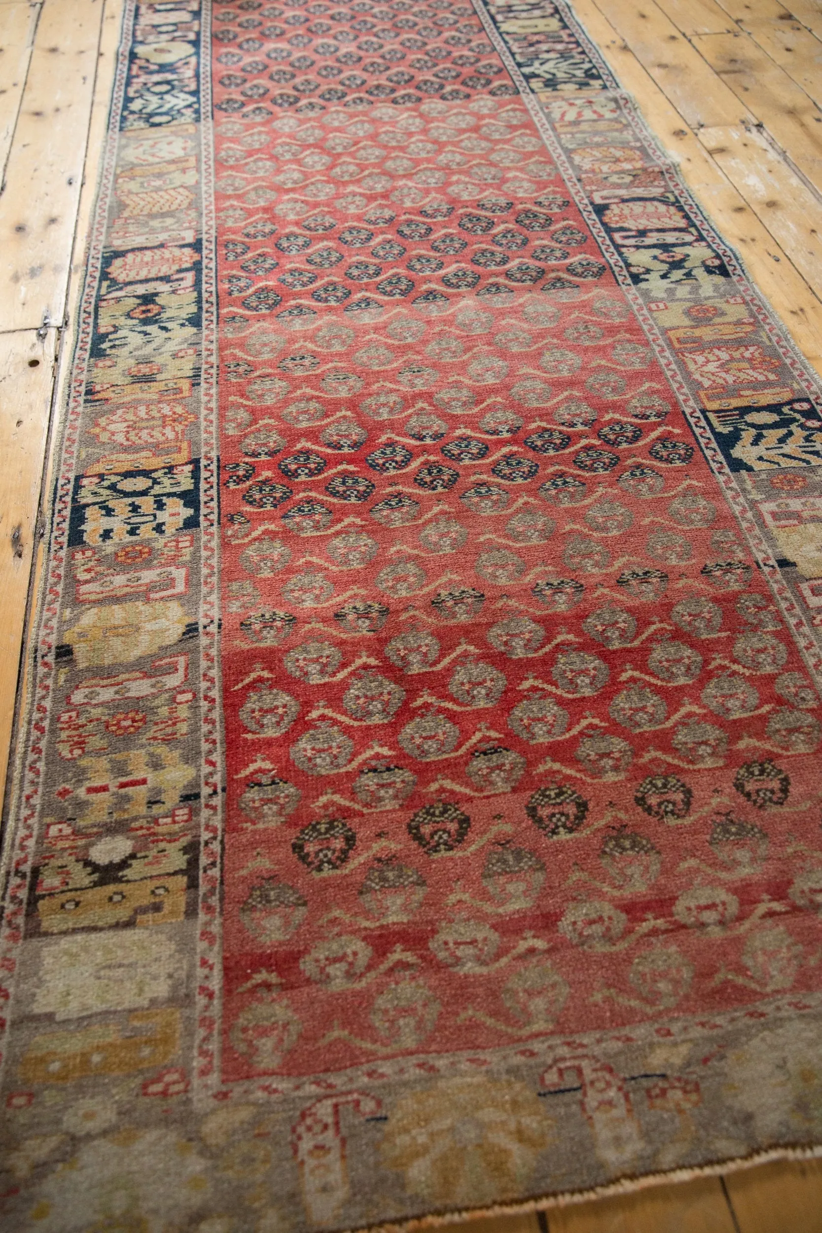 3.5x15 Vintage Distressed Oushak Rug Runner
