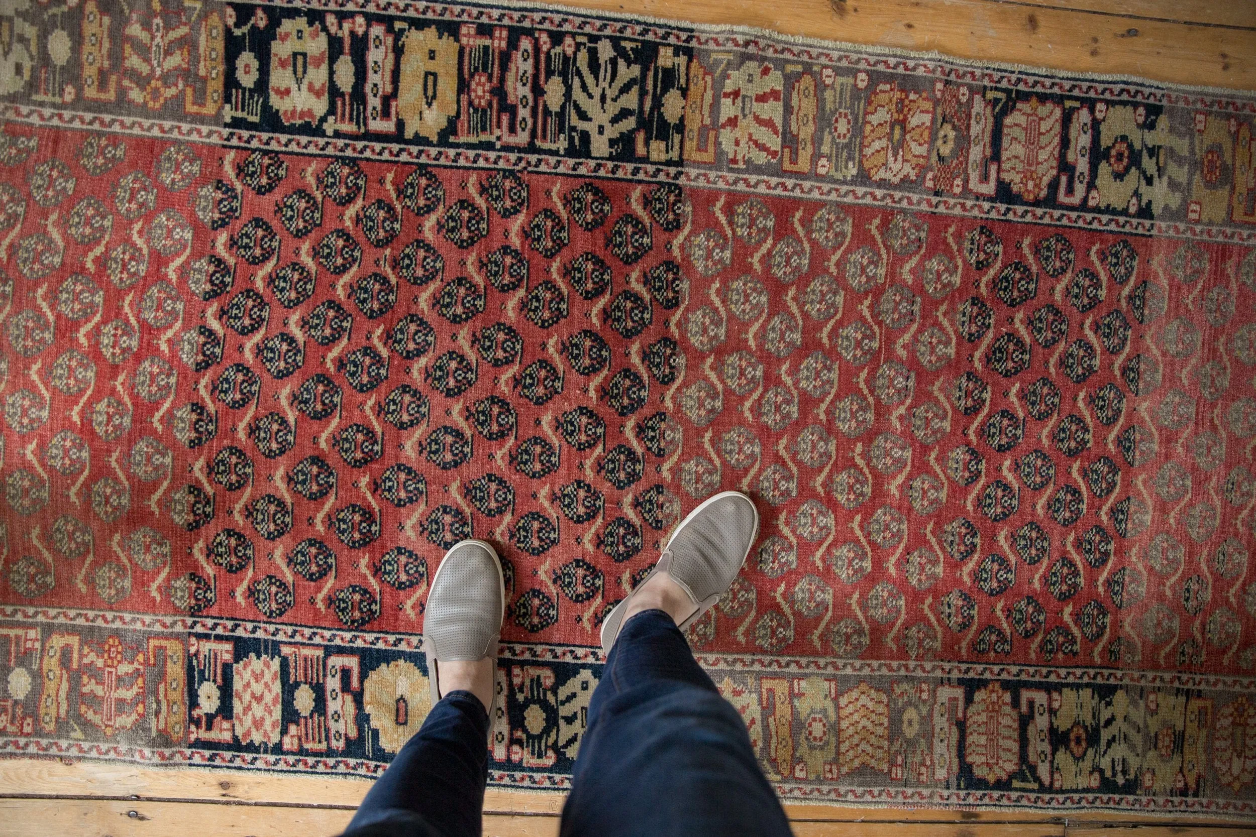 3.5x15 Vintage Distressed Oushak Rug Runner