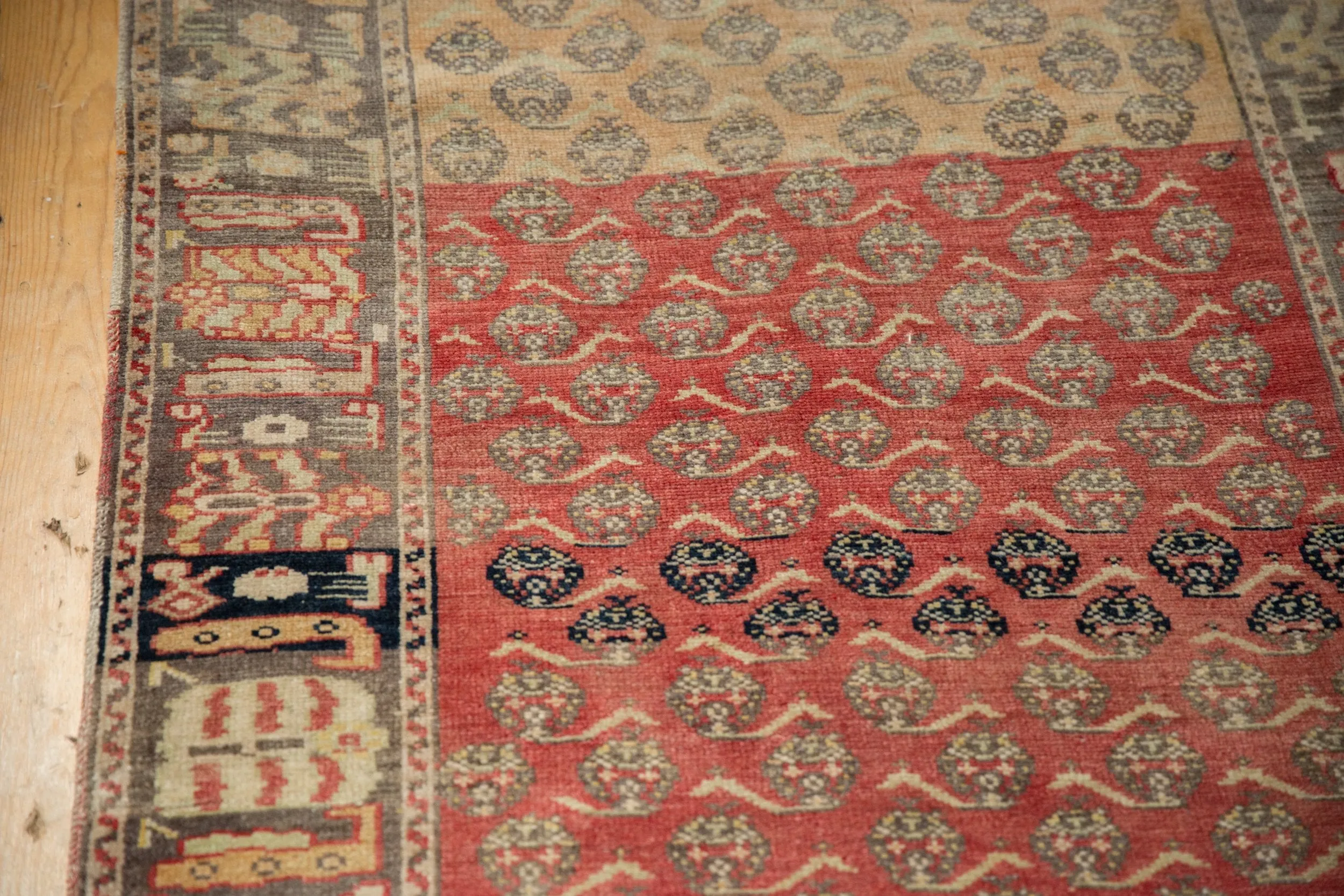 3.5x15 Vintage Distressed Oushak Rug Runner