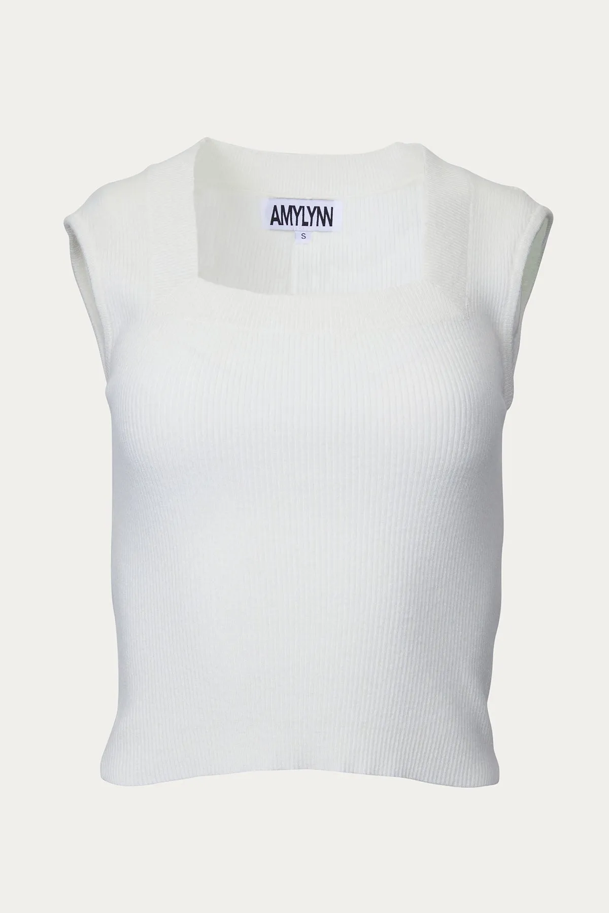 AMARA RIBBED-KNIT SLEEVELESS TOP