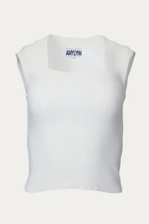 AMARA RIBBED-KNIT SLEEVELESS TOP