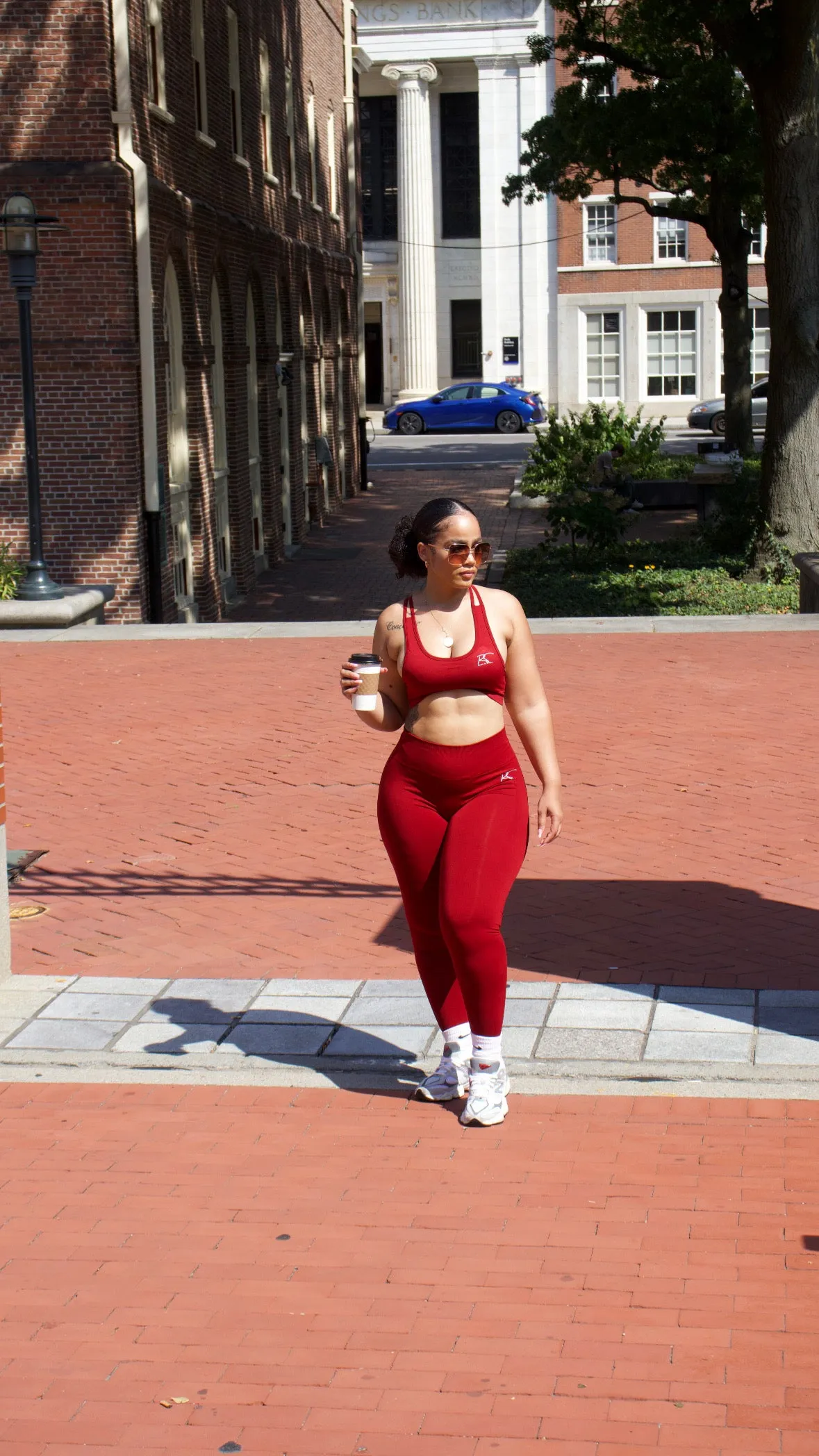 Ayanna Criss -Cross Seamless Sports Bra in Burgundy
