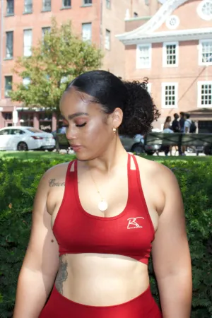 Ayanna Criss -Cross Seamless Sports Bra in Burgundy