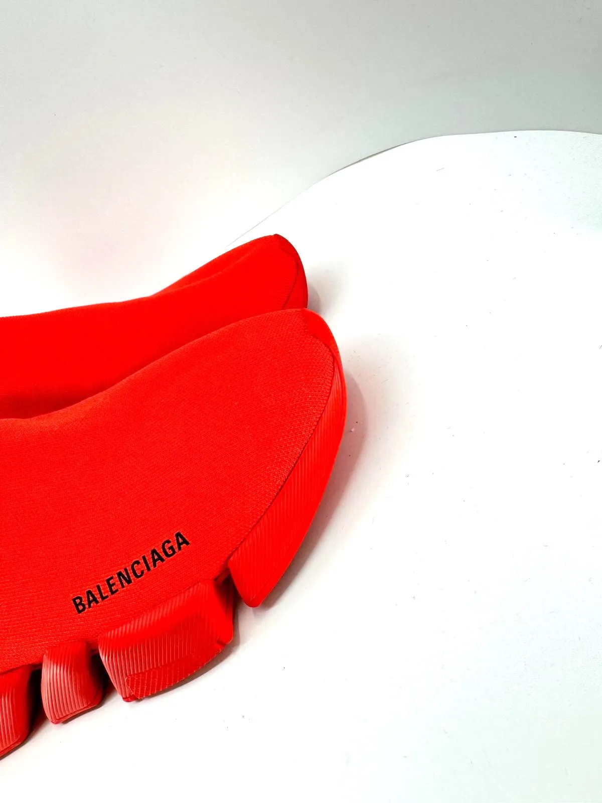 BALENCIAGA LOGO SPEED HIGH SLIP-ON SNEAKERS INTENSE RED
