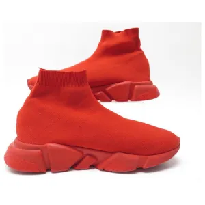 BALENCIAGA LOGO SPEED HIGH SLIP-ON SNEAKERS INTENSE RED