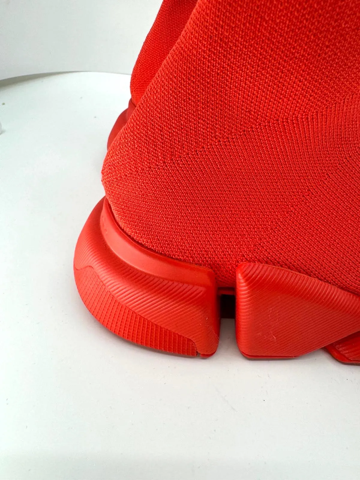 BALENCIAGA LOGO SPEED HIGH SLIP-ON SNEAKERS INTENSE RED