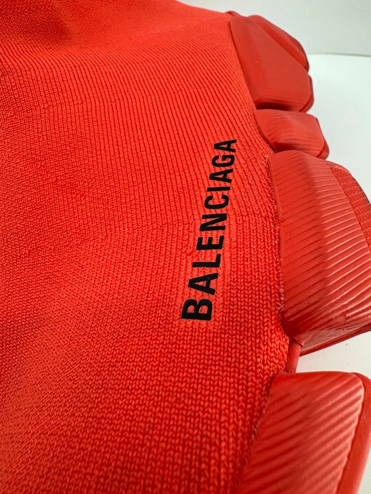 BALENCIAGA LOGO SPEED HIGH SLIP-ON SNEAKERS INTENSE RED