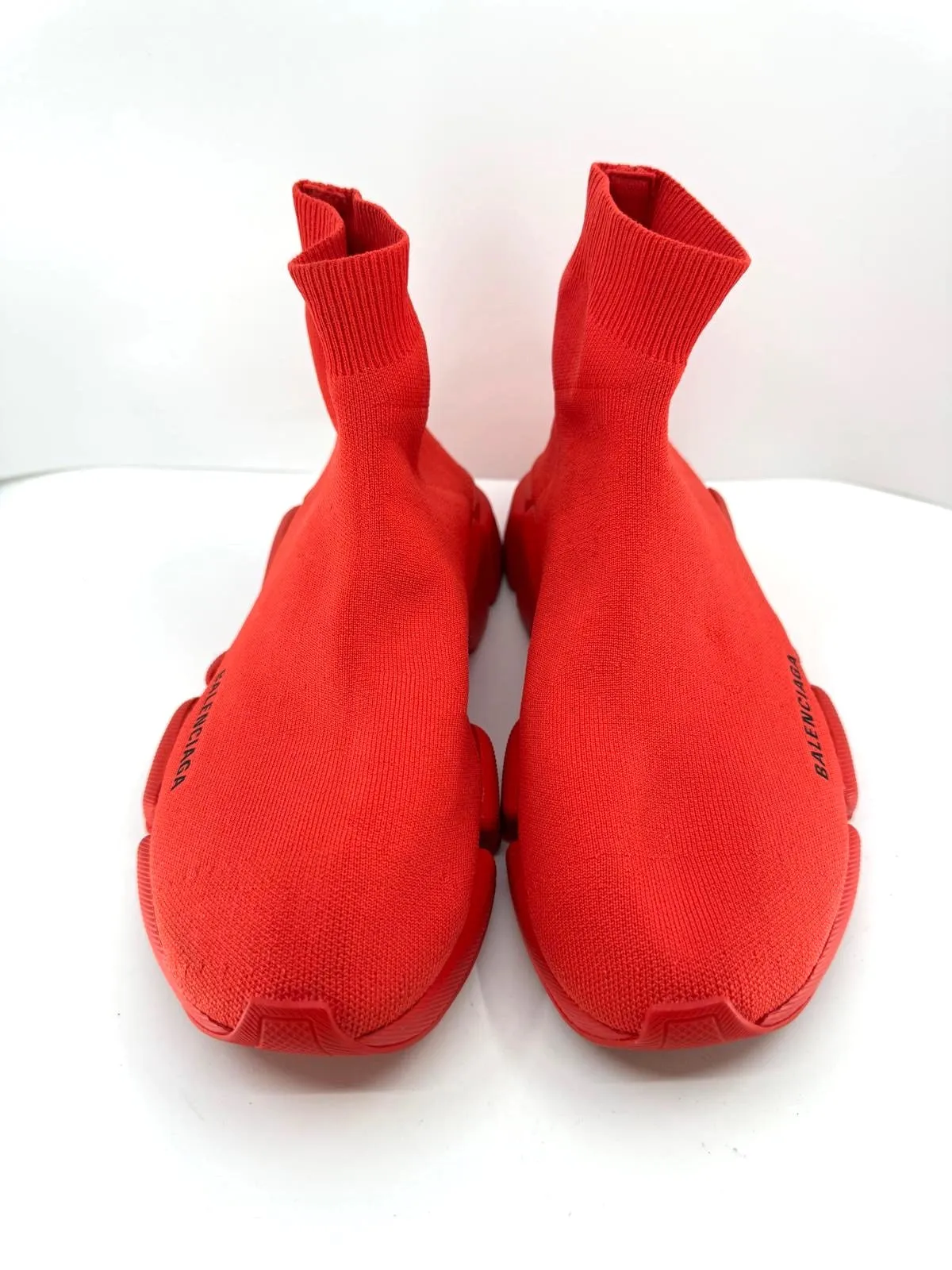 BALENCIAGA LOGO SPEED HIGH SLIP-ON SNEAKERS INTENSE RED