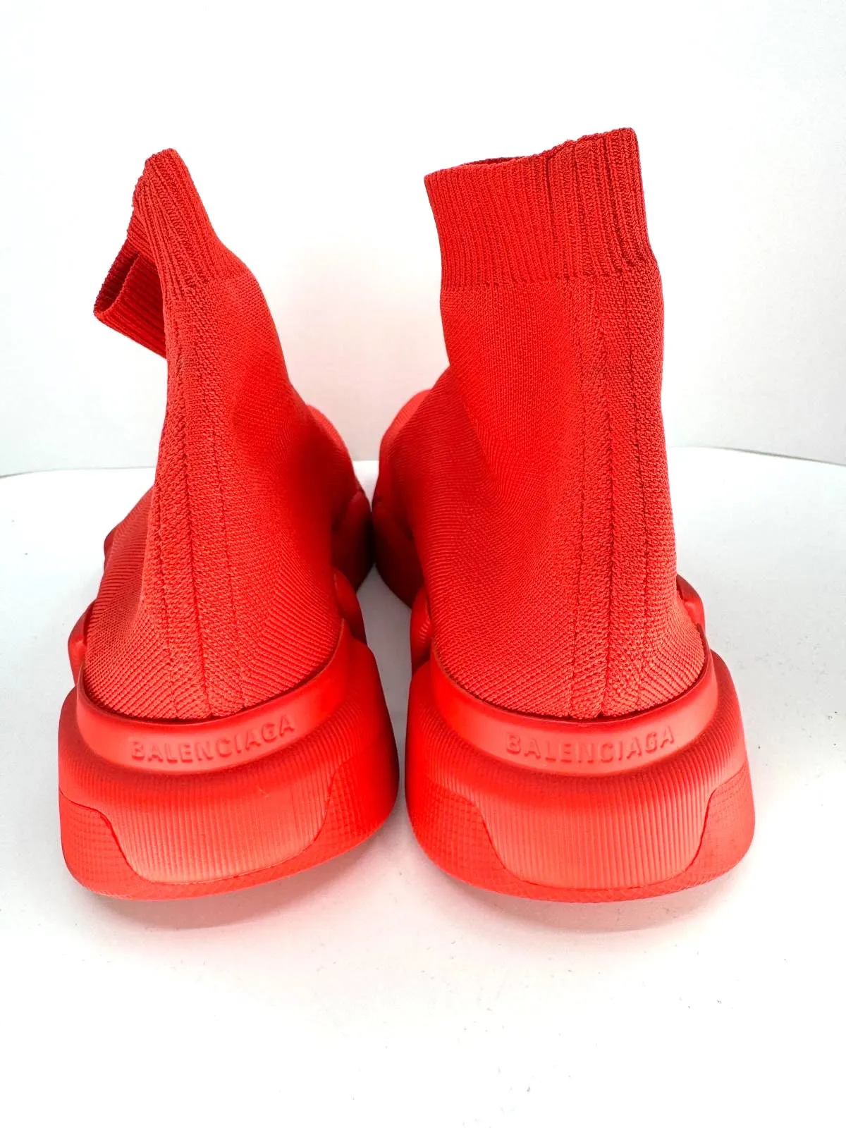 BALENCIAGA LOGO SPEED HIGH SLIP-ON SNEAKERS INTENSE RED