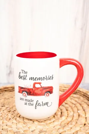 Best Memories Red Farm Truck Ceramic Mug