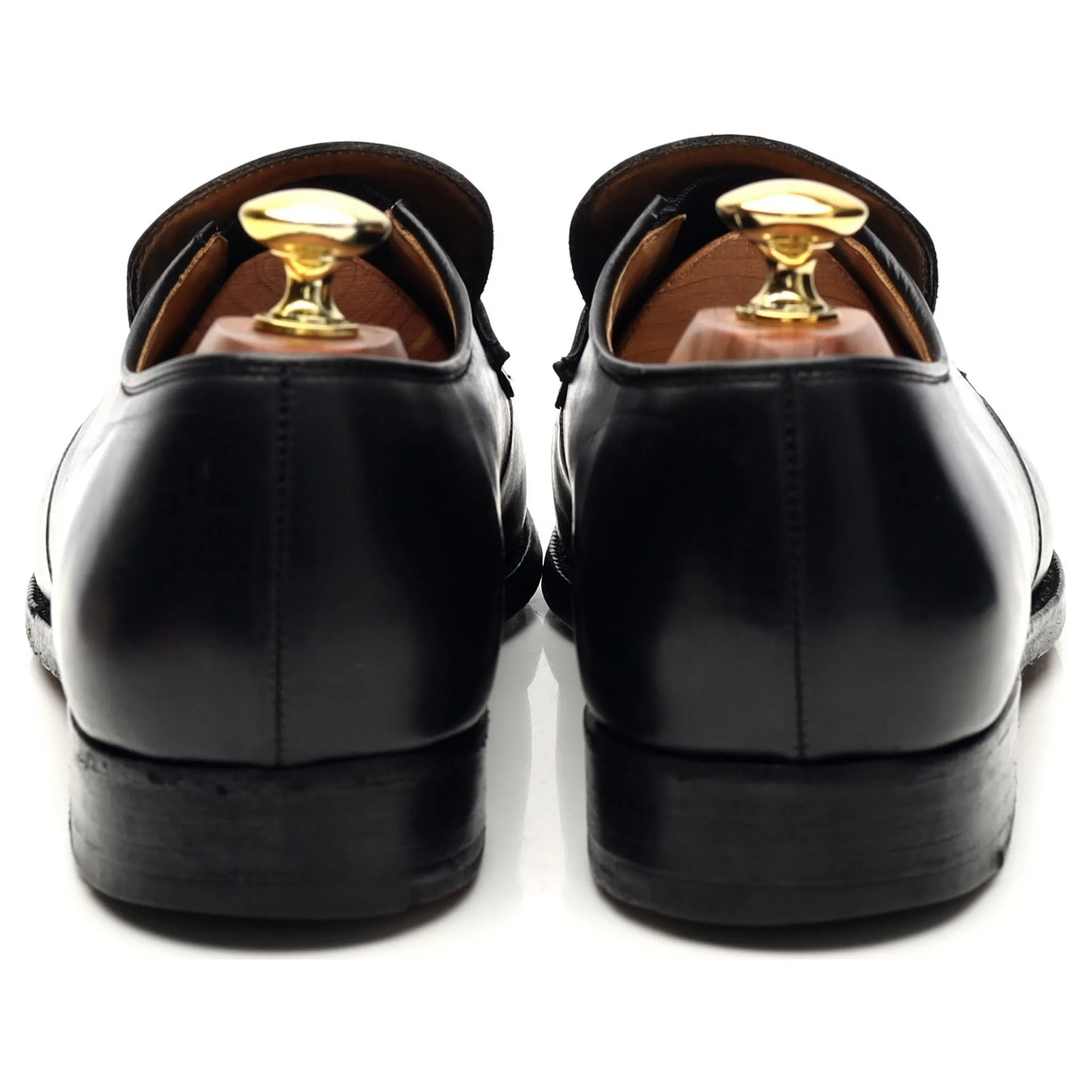 Black Leather Slip On Loafers UK 8.5 E