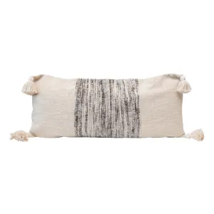 BLACK LINE STRIPE COTTON LUMBAR PILLOW