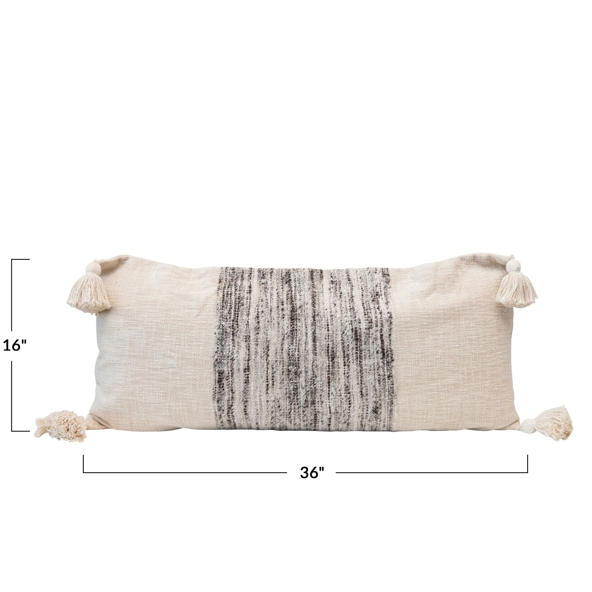 BLACK LINE STRIPE COTTON LUMBAR PILLOW