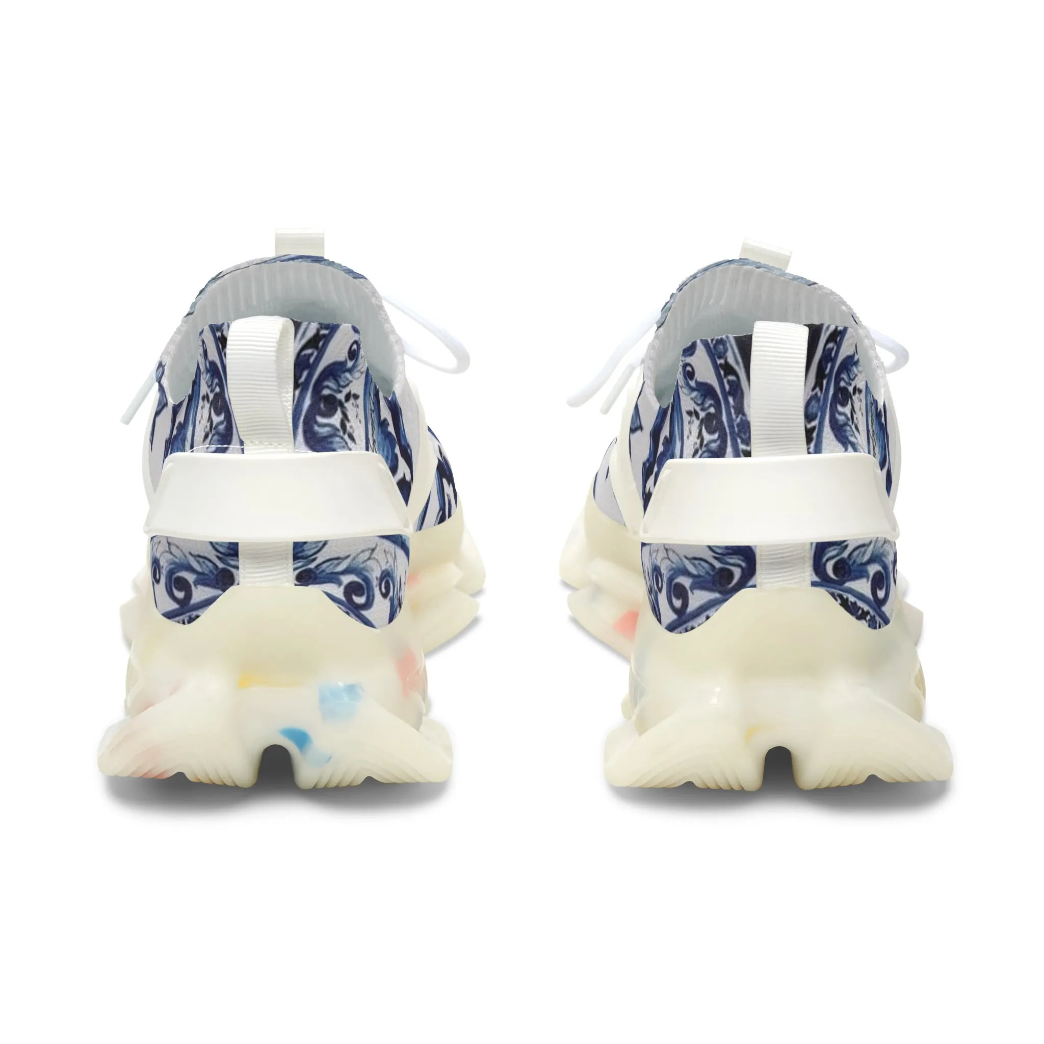 Blue Majolica Collection Women's Mesh Sneakers-Design Margo Makaroff- Personalization Available