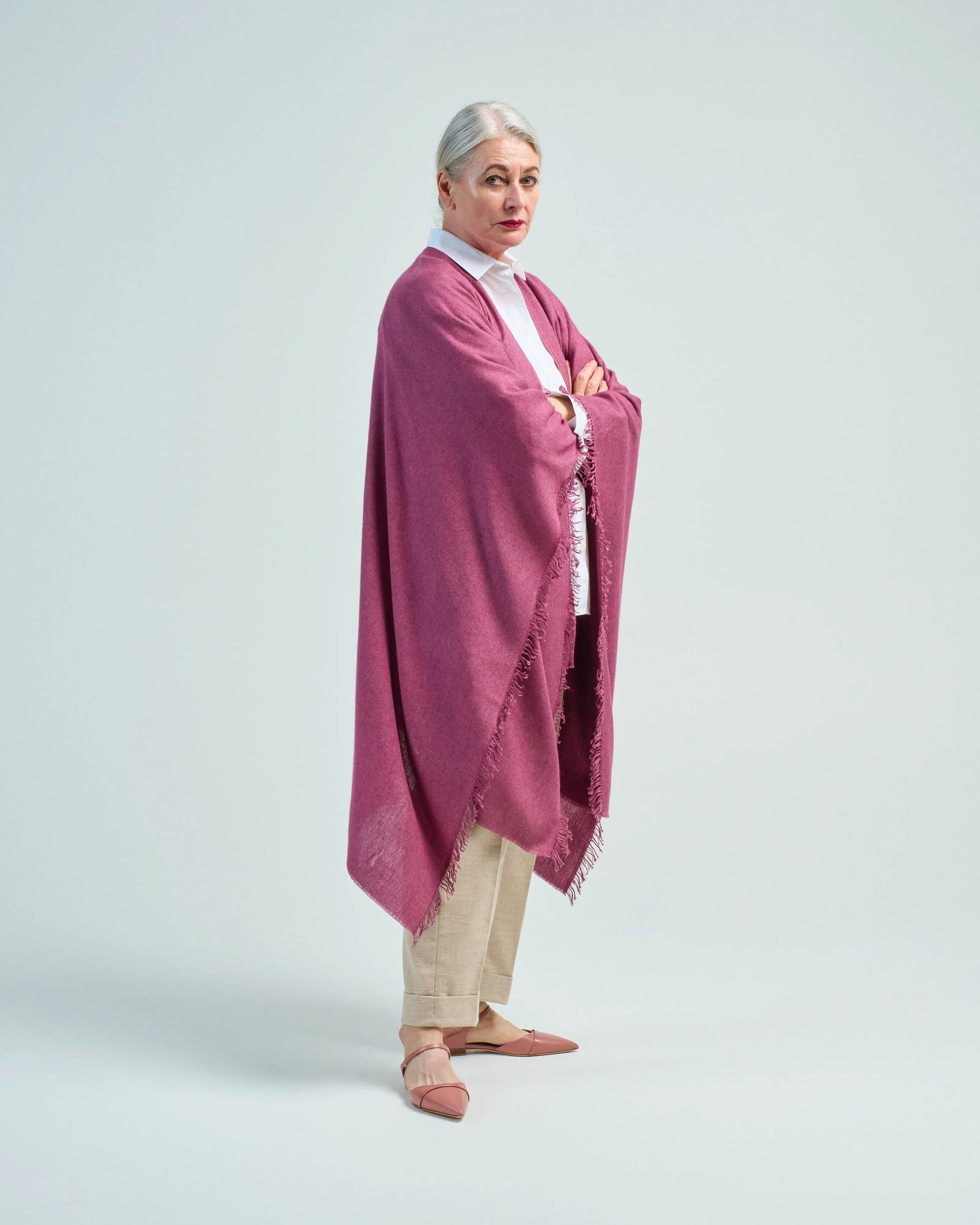 cashmere/silk woven over dyed wrap