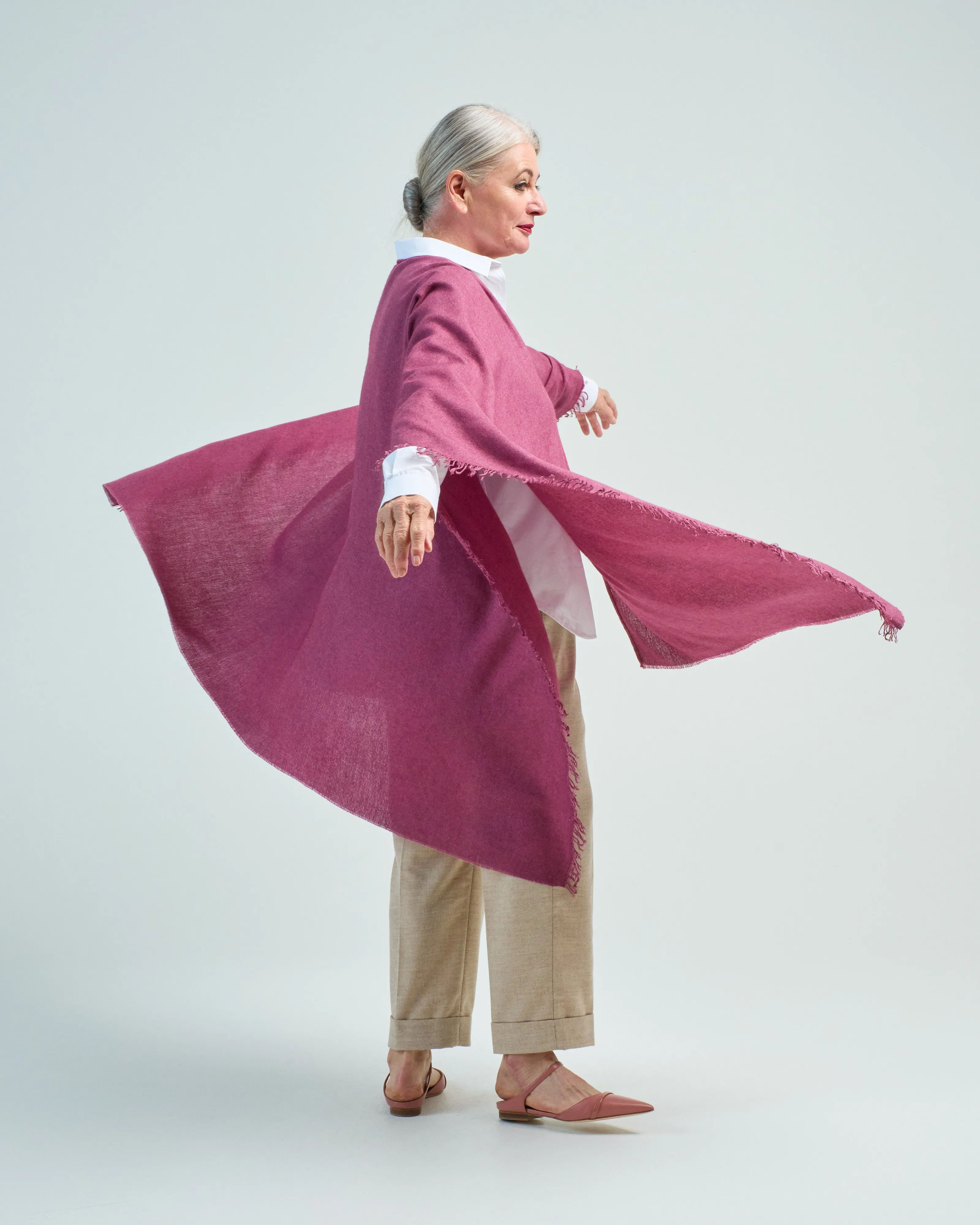 cashmere/silk woven over dyed wrap