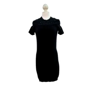 Chanel Short Sleeve Wool Sweater Slip on Dress
