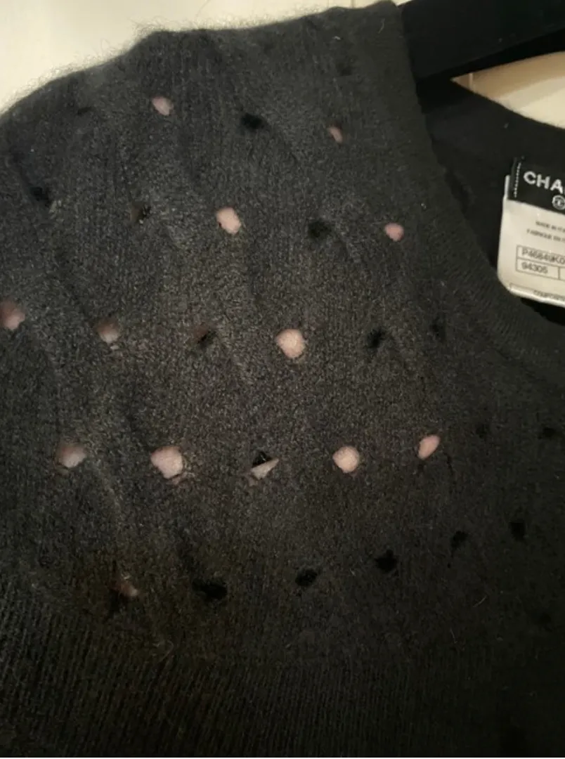 Chanel Short Sleeve Wool Sweater Slip on Dress