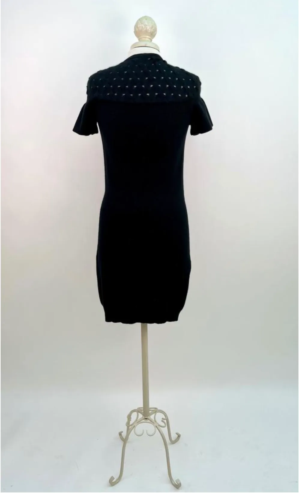 Chanel Short Sleeve Wool Sweater Slip on Dress