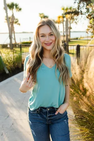 charlie tee in aqua