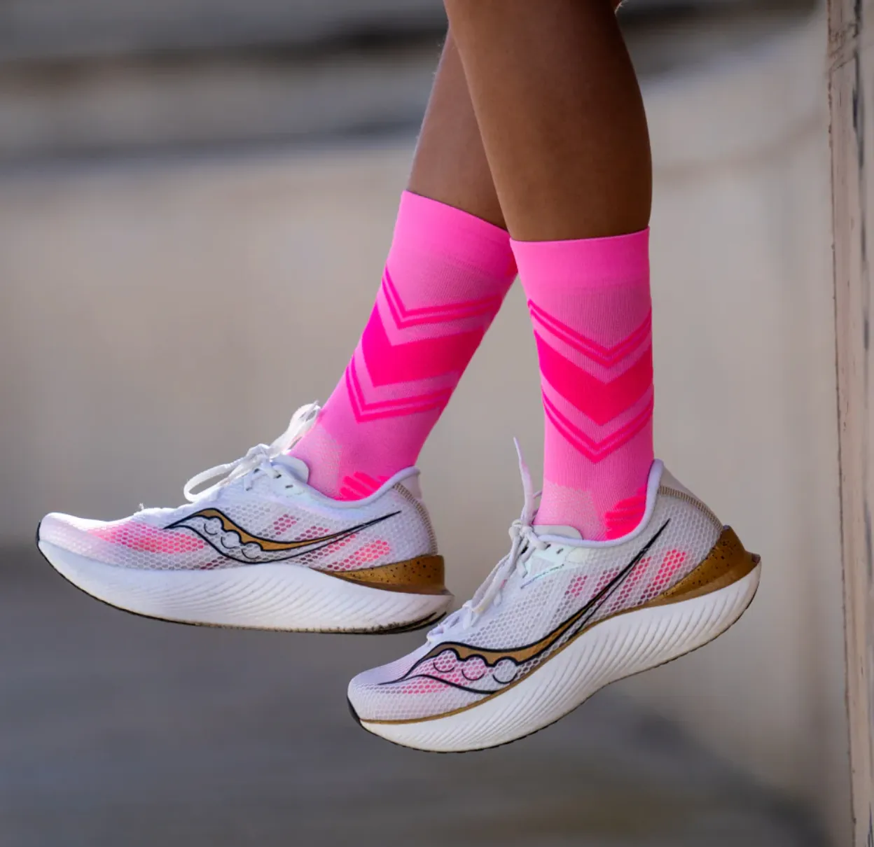 Chaussettes running sporcks - POSH PINK