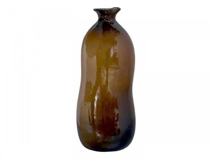 Chic Antique Vase/ Flaske i Brun Glas