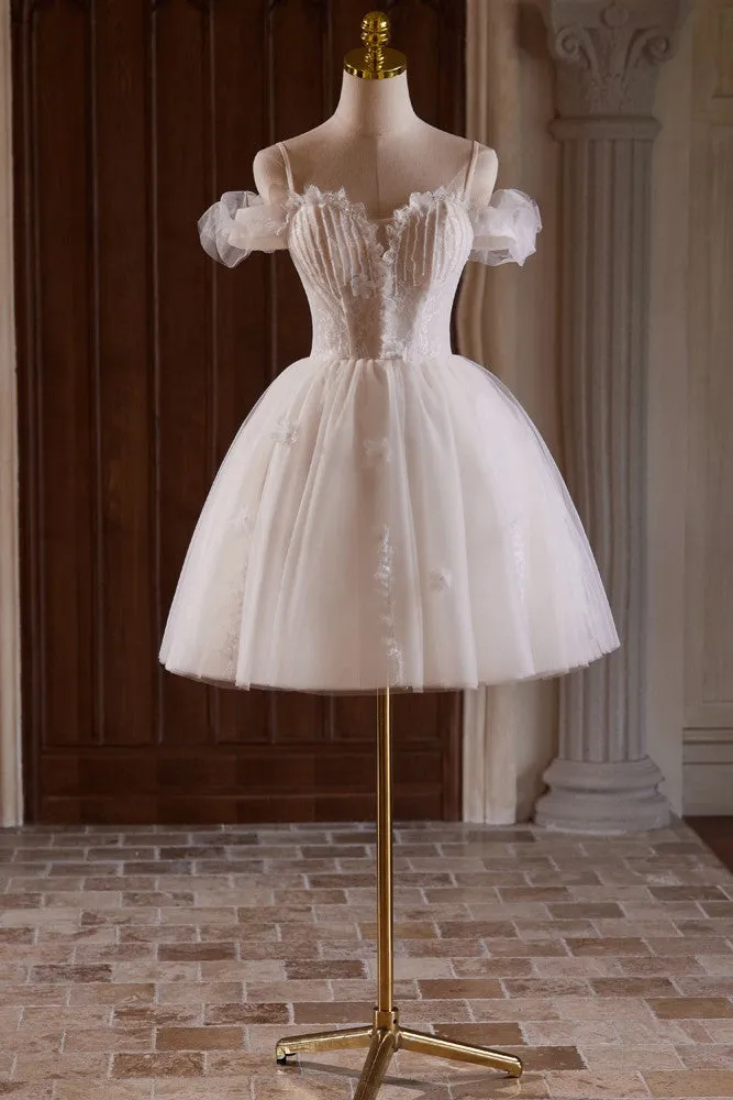 Chic Beading Off-the-shoulder Ball Gown Homecoming Dresses