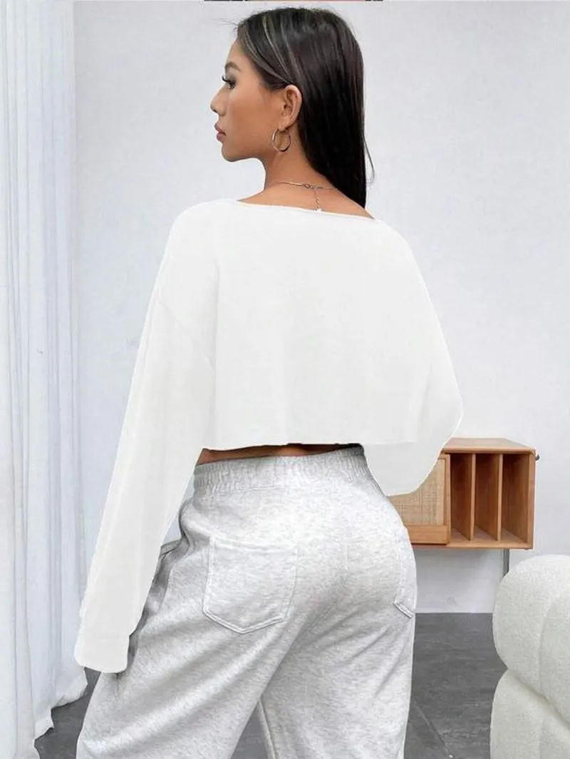 Chic Boat Neck Drop Shoulder Tee