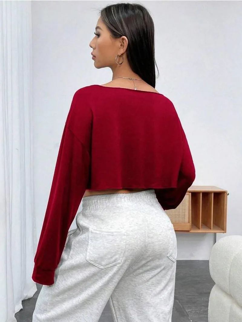 Chic Boat Neck Drop Shoulder Tee