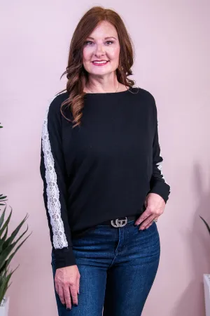 Chic Composure Black/Cream Crochet Lace Top - T10377BK