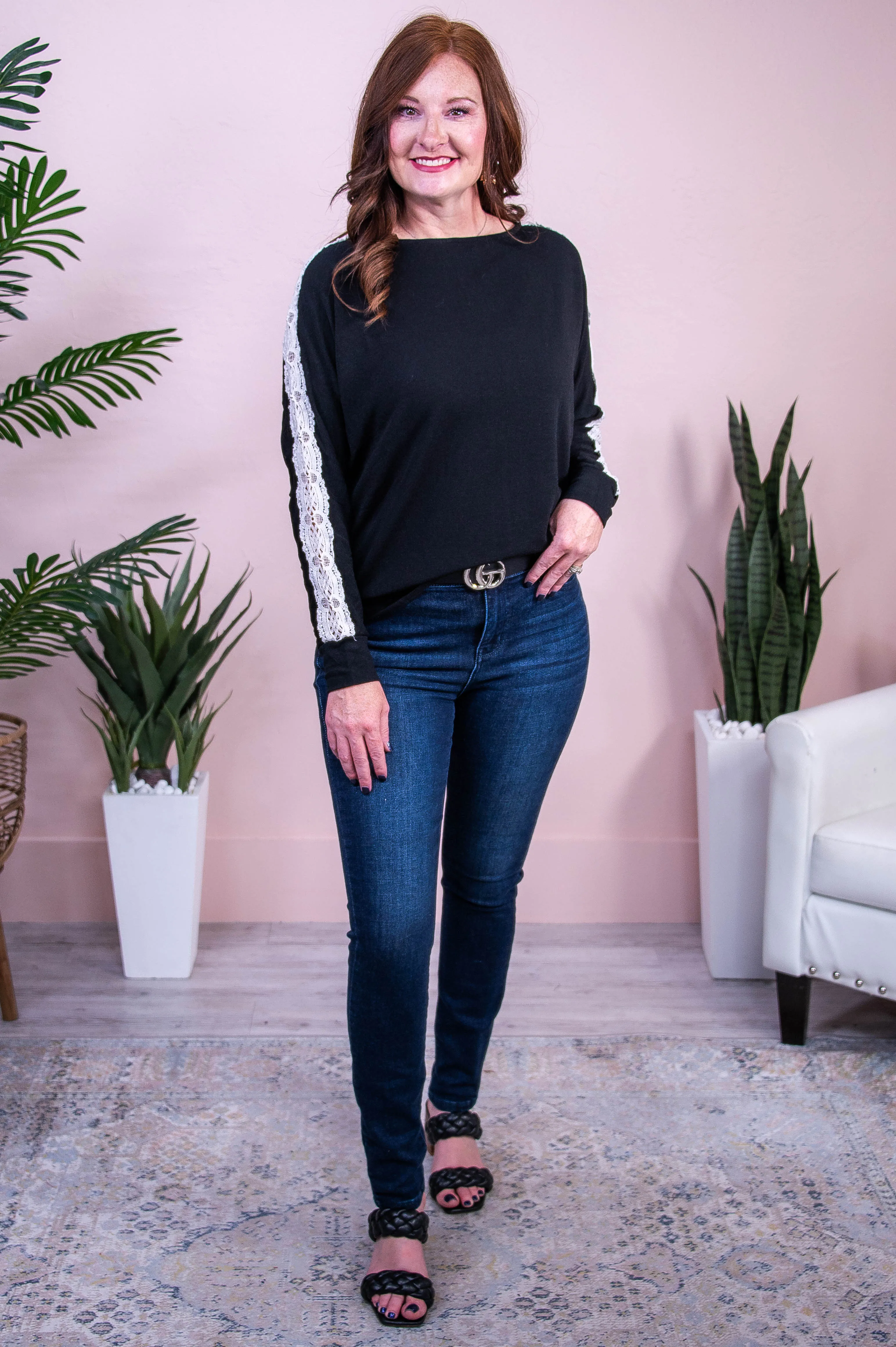 Chic Composure Black/Cream Crochet Lace Top - T10377BK