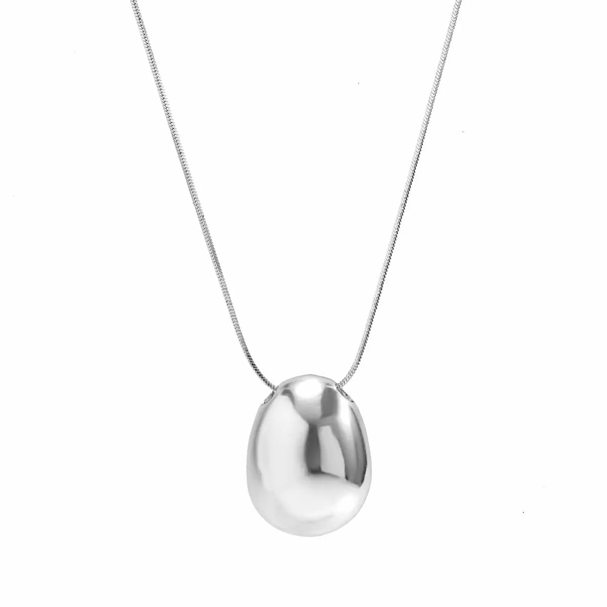 Chic Gold Silver Plated Oval Pendant Necklace