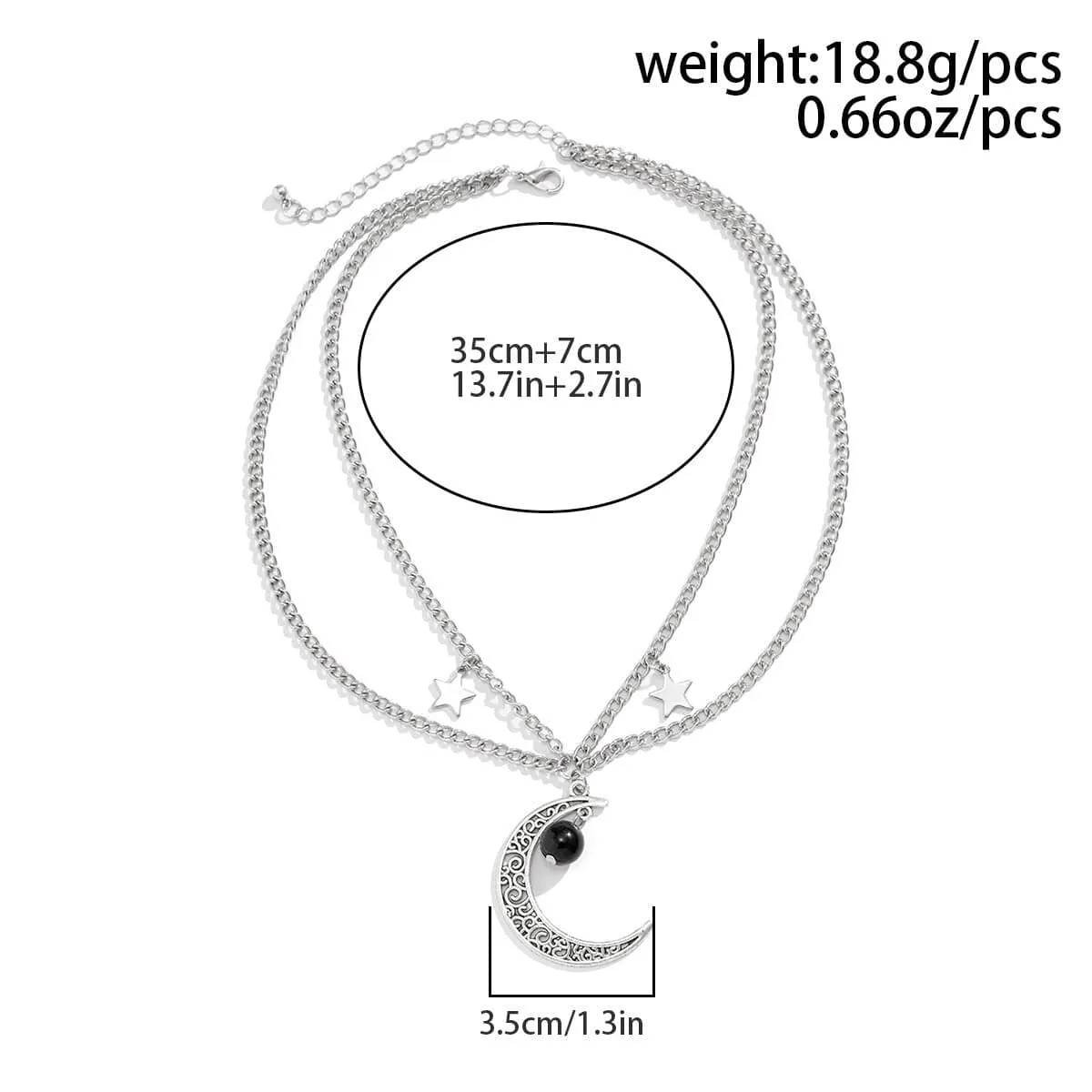 Chic Layered Star Moon Phase Tassel Choker Necklace