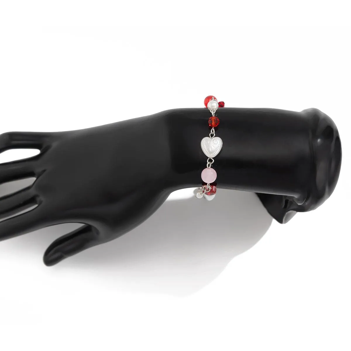Chic Star Heart Pearl Crystal Chain Bracelet