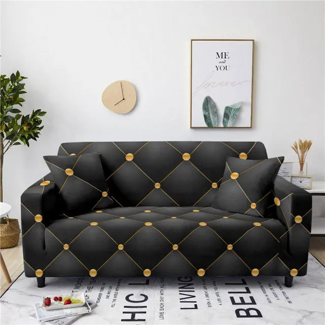 Christmas Floral Red Stretch Sofa Cover Living Room All Inclusive Anti-Dirty Slipcover Furniture Protector Elastic Couch Cover